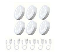 Akfldms Lampe LED à Capteur de Mouvement 6 Pièces, Rechargeable par USB, Lampe de Placard Intérieure, Éclairage à Induction Alimenté par Batterie pour, Blanche.