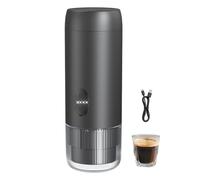 Akfldms Machine à Électrique Portable 2 en 1, Idéale pour Les Voyages en Voiture et Compatible avec Le Café Moulu et Les Capsules.