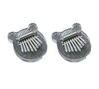 Akfldms Mini Kalimba à 8 Touches Arc-En-Ciel en Cristal Transparent, Instrument de Piano à Doigts, Ours