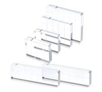 Akfldms Pour L'Artisanat pour Tampons, 6 Pièces en Acrylique Transparent pour Blocs D'Estampage avec Lignes de Grille