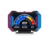 Akfldms Projecteur de Vitesse de Vitesse de Voiture Numérique Auto LCD OBD2 HUD Affichage Tête Haute de la Pente Hors Route Inclinomètre Temple de Température de l'eau