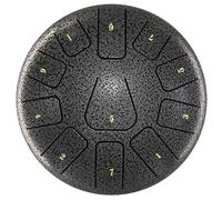 Akfldms Tambour de Langue en Acier de 8 Pouces, Tambourin de 11 Notes avec Pilons et Médiators pour Méditations Tambourin Instrument C