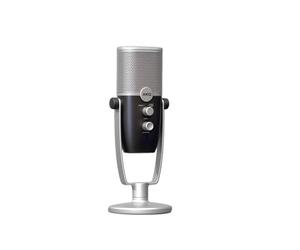 AKG Pro Audio Ara Microphone à condensateur Professionnel USB-C, Modes de Capture Audio à Double Motif pour Le podcasting, Le Blogging vidéo, Les Jeux et Le Streaming, Bleu et Argent.