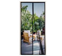 akgao Magnétique Moustiquaire, 90x160cm Pure Couleur Fibre Polyester Rideau Anti Mouche, Auto-Scellant Perméabilité Moustiquaire Fenêtre avec Aimants Forts pour Balcon Chambres à Coucher-Noir