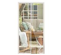 akgao Moustique Porte Magnétique, 110x210cm Fibre de Polyester Moustiquaire Aimantée Auto-Scellant Rideau Anti Mouche avec Aimants Puissants pour Animaux Compagnie Enfants pour Balcon Sous-sol-Blanc