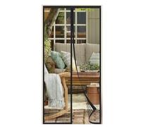 akgao Moustique Porte Magnétique, 95x215cm Fibre de Polyester Moustiquaire Aimantée Auto-Scellant Rideau Anti Mouche avec Aimants Puissants pour Animaux Compagnie Enfants pour Balcon Sous-sol-Noir