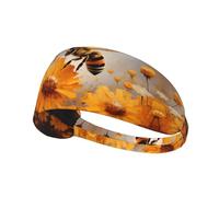 AKGFFDS A Honey Bee Collecting nectar Print Bandeau élastique Exercice Sport Head Tie for Men and Women Soft Quick Dry