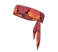 AKGFFDS Bandeau de sport imprimé The Horse at Sunset pour homme et femme, doux et respirant, évacuation de l'humidité, athlétique