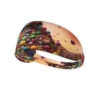 AKGFFDS Bandeau élastique Chameleon in the candy pile imprimé pour exercice sport pour homme et femme, doux, séchage rapide