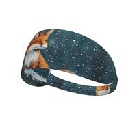 AKGFFDS Bandeau élastique imprimé petit renard sous la neige pour homme et femme, doux, séchage rapide