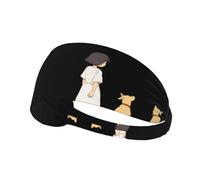 AKGFFDS Bandeau élastique imprimé The Story of People and Dogs pour homme et femme, doux, séchage rapide