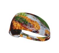 AKGFFDS Bandeau élastique pour homme et femme, doux et à séchage rapide Motif steak frit au poulet