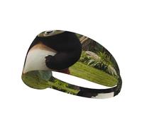AKGFFDS Bandeau élastique pour homme et femme Motif panda géant dans la jungle Séchage rapide