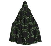 AKGFFDS Cape à capuche d'Halloween pour adulte avec branches et couronnes de saule - Impression confortable et douce avec grand bord - Convient pour les fêtes et les rassemblements