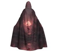 AKGFFDS Cape à capuche d'Halloween pour adulte avec flamants roses le matin, confortable et douce avec un grand bord adaptée pour les fêtes de danse et les rassemblements