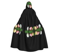 AKGFFDS Cape à capuche d'Halloween pour adulte avec impression d'œufs de Pâques cachés confortable et douce avec grand bord adaptée pour les soirées dansantes et les rassemblements