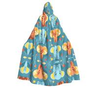 AKGFFDS Cape à capuche d'Halloween pour adulte avec imprimé petit éléphant en fleur, confortable et douce avec grand bord adaptée pour les soirées dansantes et les rassemblements