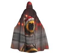 AKGFFDS Cape à capuche d'Halloween pour adulte avec imprimé petite abeille, confortable et douce avec grand bord adaptée pour les fêtes et les rassemblements