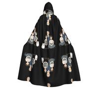 AKGFFDS Cape à capuche d'Halloween pour adulte, impression d'amour paternel, confortable et douce avec grand bord, adaptée pour les fêtes et les rassemblements