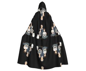 AKGFFDS Cape à capuche d'Halloween pour adulte, impression d'amour paternel, confortable et douce avec grand bord, adaptée pour les fêtes et les rassemblements