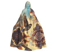 AKGFFDS Cape à capuche d'Halloween pour adulte Le moineau à travers les nuages Impression confortable et douce avec grand bord adaptée pour les fêtes de danse et les rassemblements