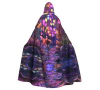 AKGFFDS Cape à capuche d'Halloween pour adulte - Petit poisson sous une lumière colorée - Impression confortable et douce avec grand bord - Convient pour les fêtes et les rassemblements