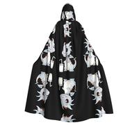 AKGFFDS Cape à capuche d'Halloween pour adulte Un petit dragon de lait qui vole du lait. Impression confortable et douce avec grand bord adaptée pour les soirées dansantes et les rassemblements
