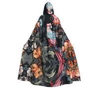 AKGFFDS Cape d'Halloween à capuche pour adulte avec motif colibri de proie confortable et douce avec grand bord adaptée pour les fêtes de danse et les rassemblements