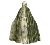 AKGFFDS Cape d'Halloween à capuche pour adulte - Motif forêt de bambou vert - Confortable et douce avec un grand bord - Convient pour les soirées dansantes et les rassemblements
