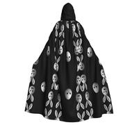 AKGFFDS Cape d'Halloween à capuche pour adulte - Oreilles d'animaux - Œuf du diable - Confortable et douce avec un grand bord - Convient pour les soirées dansantes et les rassemblements