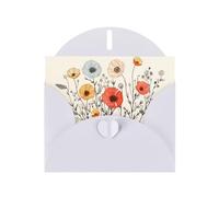 AKGFFDS Carte vierge blanche à carreaux de vacances et perles - Superbe bloc de notes vierges - Impression linéaire de fleurs