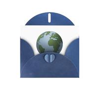 AKGFFDS Carte vierge bleue à carreaux de vacances et magnifique bloc de note vierge avec impression globe