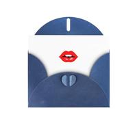 AKGFFDS Carte vierge bleue à carreaux de vacances et magnifique bloc de notes vierges avec perles Impression « Kiss the lips »