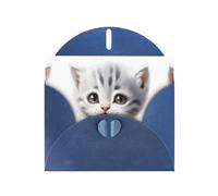 AKGFFDS Carte vierge bleue à carreaux de vacances et perle beau bloc de notes vierge pauvre petit chat gris impression