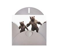 AKGFFDS Carte vierge grise à carreaux et perles - Superbe bloc de notes vierge - Impression grizzly dansant