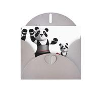 AKGFFDS Carte vierge grise à carreaux et perles - Superbe bloc de notes vierges - Impression panda de boxe