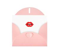 AKGFFDS Carte vierge rose à carreaux et perle magnifique bloc de notes vierges avec inscription « Kiss the lips »