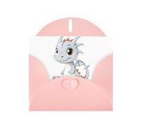 AKGFFDS Carte vierge rose à carreaux et perles - Joli bloc de notes vierge - Un petit dragon de lait qui vole du lait