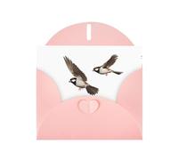 AKGFFDS Carte vierge rose à carreaux et perles - Superbe bloc de notes vierge - Impression moineau volant librement