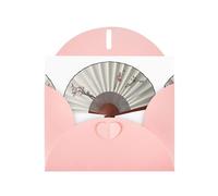 AKGFFDS Carte vierge rose à carreaux et perles - Superbe bloc de notes vierges - Impression d'éventail chinois