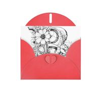 AKGFFDS Carte vierge rouge à carreaux de vacances et perle magnifique bloc de notes vierge lettre B en impression florale