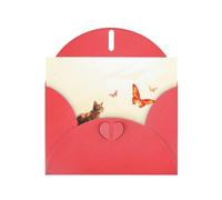 AKGFFDS Carte vierge rouge à carreaux et perles - Superbe bloc de notes vierges - Impression chat magique