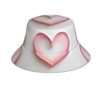 AKGFFDS Chapeau bob réfléchissant double face fantaisie rose impression amour pliable pour plage camping