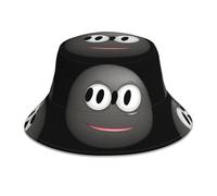 AKGFFDS Chapeau bob réfléchissant double face impression smiley surprise pliable pour plage camping noir
