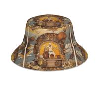 AKGFFDS Chapeau bob réfléchissant double face imprimé chef de file de bateau pliable pour plage camping noir