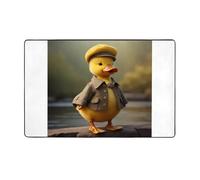 AKGFFDS Chubby Tapis de sol en flanelle imprimé petit canard jaune 152,4 x 99,1 cm pour salon, bureau, table basse, lit, balcon