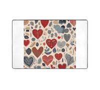 AKGFFDS Creative Love Impression Flanelle Tapis de sol 152,4 x 99,1 cm pour salon, bureau, table basse, lit, balcon