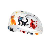 AKGFFDS Doodle of many Cats Printing Bandeau élastique Exercice Sport Head Tie for Men and Women Soft Quick Dry