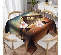 AKGFFDS Dreaming of the Pyramids of Khufu Print Nappe décorative carrée 137,2 x 137,2 cm, imperméable, infroissable, réutilisable pour cafés, buffets, pique-niques, mariages, fêtes