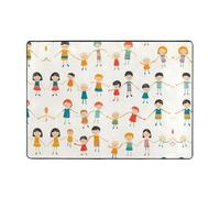 AKGFFDS Friends dancing happily Printing Carpet Tapis doux, moelleux, absorbant l'eau, durable, 203,2 x 147,3 cm